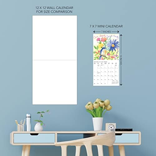 Graphique 2024 Live Love Laugh Mini Wall Calendar | 7 ”x 7” | Papel grosso | Organizador de casa