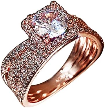 Anel de jóias de jóias de jóias de jóias rosa de ouro rosa 18k anéis completos anéis intermediários para mulheres
