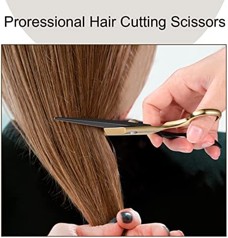 Tesoura de cabelo 6,5 polegadas, tesouras profissionais de corte de cabelo de ouro preto tesouras, suprimentos