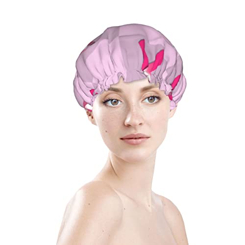 Mulheres reutilizáveis ​​hem de cabelo hem de cabelo câncer de mama fita rosa camadas duplas de chuveiro