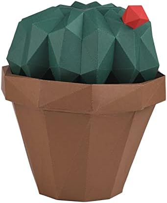 Cactus forma de papel criativo escultura 3d decoração doméstica modelo de papel diy