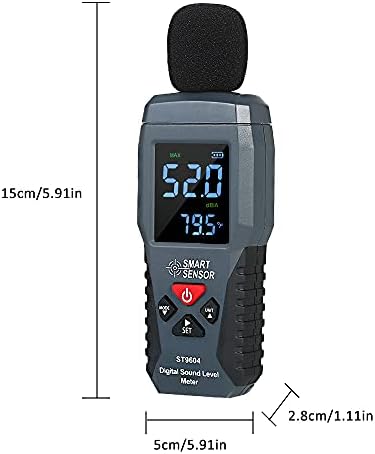 UoeidoB mini -som digital Medidor de ruído LCD Medição de medição de medição de medição de instrumento