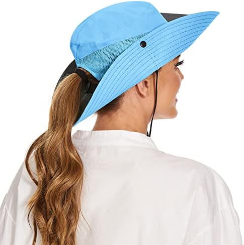 Zando Sun Womens Sun Hat com buraco de rabo de cavalo para mulheres Chapéus solar dobráveis ​​para mulheres Proteção
