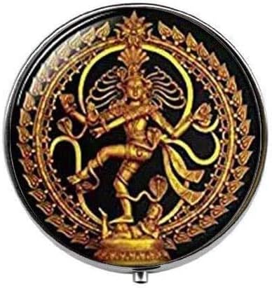 Dancing Shiva - estátua de Dancing Shiva Art Phone Box - Charm Pill Box - Caixa de doces de vidro
