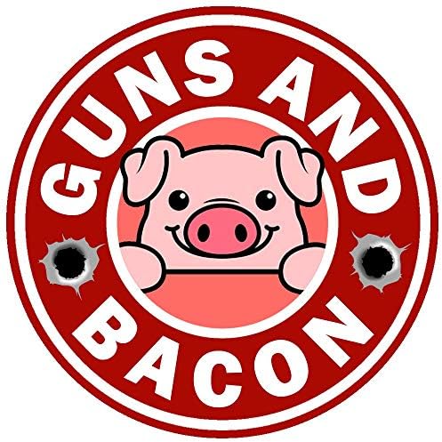 Armas e Bacon 2a Segunda Emenda Direitos de Armas NRA adesivo de 3 polegadas Decalque redondo de laptop