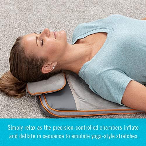 Homedics Yoga Fitness Back e Lombar Stretching tapete com compressão de ar e 3 níveis de intensidade, prata