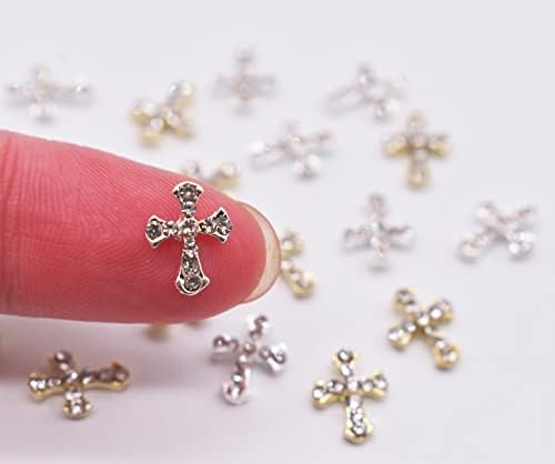 Lifoost 20pcs encanta de unhas cruzadas para acessórios de unhas de unhas 3D Jóias de jóias de cross cross
