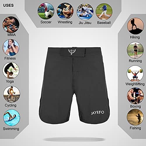 Jayefo atlético ativo shorts esportivos para exercícios, academia, boxe, kickboxing, BJJ, MMA -UPF