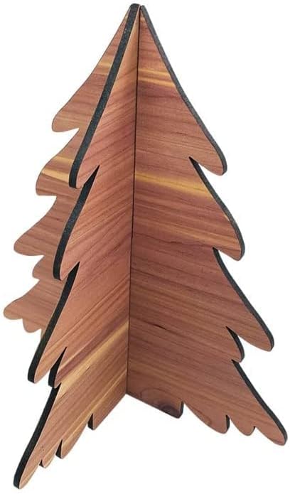 Árvore de Natal | 2 peças com fenda | Mantel Decoração de Natal | Decoração da casa de madeira | Decorações