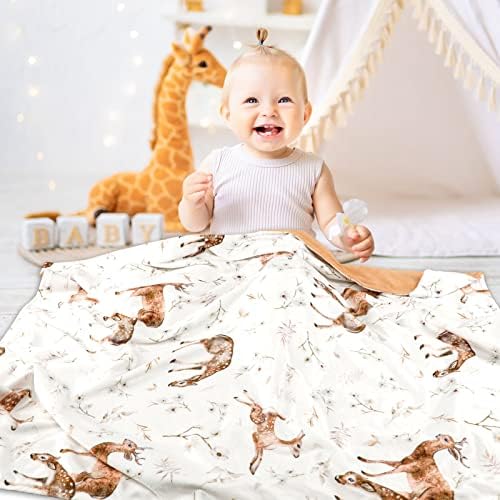 Caruili Deer Bobetão de bebê e lençóis de berço neutro, lençóis de cama de animais de animais neutros para