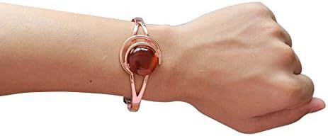 Proexl Pure Solid Solid Copper Bracelet Cats Stone para alívio da artrite