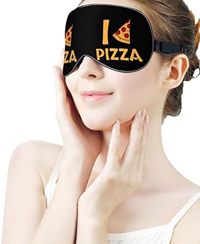 Eu amo pizza máscara ocular sono de olhos vendados com blocos de cinta ajustável Blinder leve para