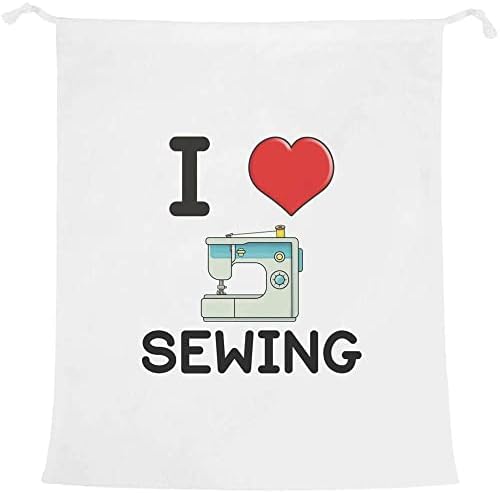 Azeeda 'eu amo costurar' roupas de roupa/lavagem/armazenamento