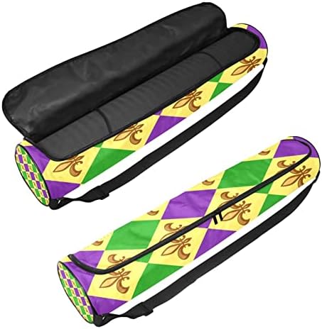 Sacos de tapete de ioga de padrão de Mardi Gras, sem costura, saco de transporte de ioga de ioga para