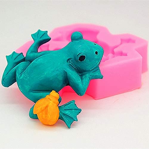 Fewo 3D Frog Silicone Mold para fondant Chocolate Candy Goma Polímero de argila resina cozinha cozinha assar açúcar