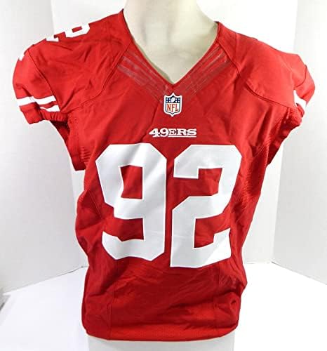 2013 San Francisco 49ers 92 Jogo emitido Red Jersey 50 DP35568 - Jerseys de jogo NFL não assinado usada