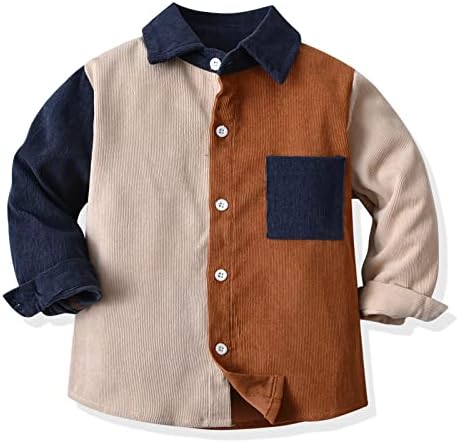 Camisa de outono de manga longa para meninos de meninos compridos camisa de outono top