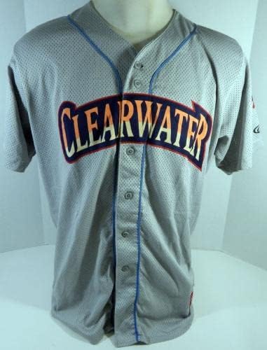 Threshers de Clearwater 33 Game usou a camisa cinza Plate Removed DP13492 - Jerseys MLB usada para jogo