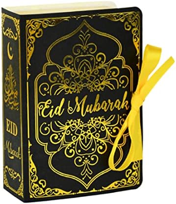 Presentes do Ramadã de Kuyyfds, Eid Mubarak Favor de caixas Ramadã Caixa de doces de tratamento com fita dourada