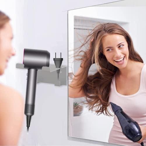 Secador de cabelo montado na parede - secador pendurado no secador de cabelo | rack de suporte para secador