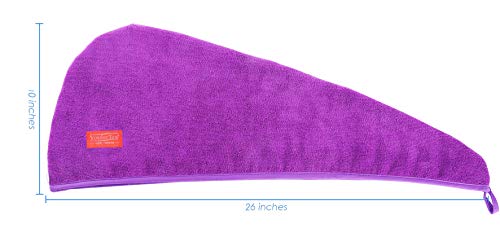 Toalha de cabelo de microfibra Youlertex para mulheres, 4 pacote de 4 polegadas x 26 polegadas, super