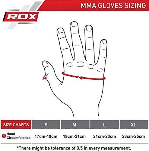 RDX MMA Luvas para treinamento de luta de artes marciais, D. Corte a palmeira de palmeira de palmeira hide