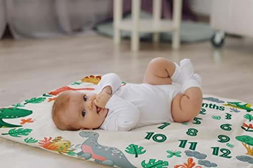 Cobertores de bebê de dinossauros personalizados, cobertor personalizado de marco de bebê com nome para