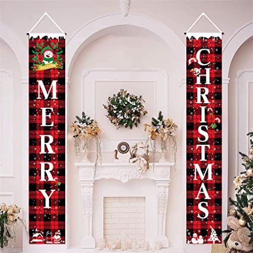 Decorações de Natal da varanda para casa, decoração de Natal ao ar livre interno, banner de placas