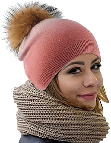 Equipamento de cabeça de neve para homens de inverno feminino outono chapéu de pímço faux gradiente bobble chapéu