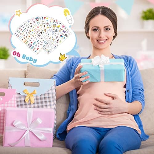 Kisston 24 lençóis adesivos de scrapbook de bebê 1000+ New Gravidez Planejador Adesivo Baby Calendário