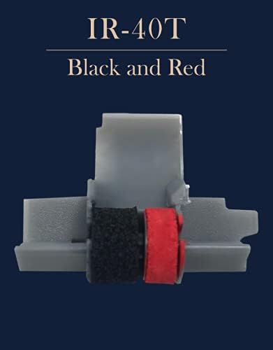 Rolo de tinta IR-40T, preto e vermelho compatível com a calculadora Canon P23-DH V, Casio HR-100TM, HR-150TM