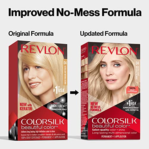Cor de cabelo permanente por Revlon, tintura de cabelo permanente, Colorsilk com cobertura cinza, livre de