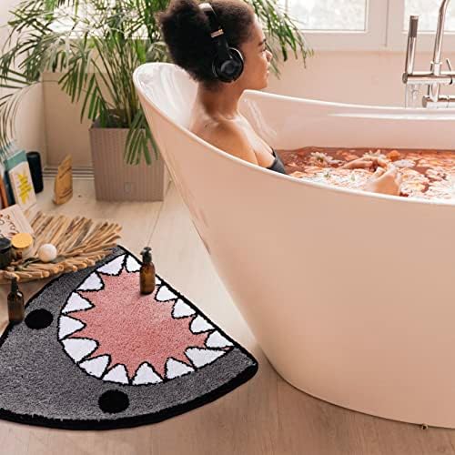 Trueays banheiro banheiro banheiro tapete de tapete de tubarão sem escorregamento tapete de banho extra macio
