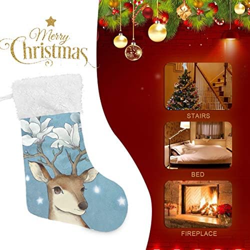 Pimilagu Sika Deer Christmas meias 1 pacote 17,7 , meias penduradas para decoração de Natal