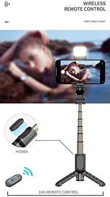 Bluetooth Selfie Stick preenche o telefone sem fio sem fio Tripé e resistente para iPhone Android Streaming