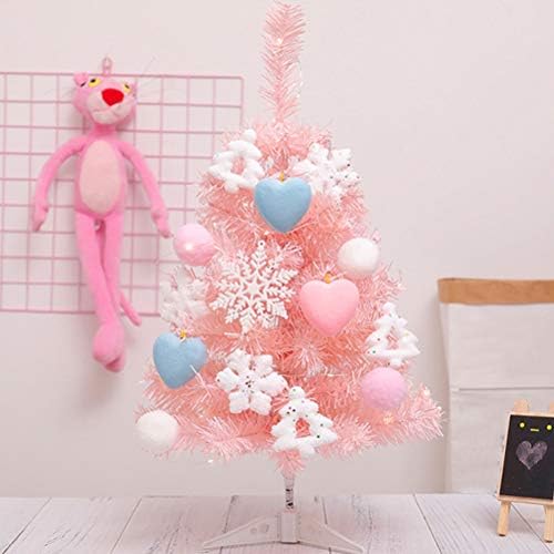 1 Conjunto de 60 cm de decoração de árvore de natal em casa conjunto de árvores rosa sem bateria decorações de