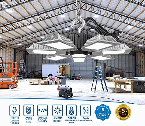 Die Casting Aluminium Metal Plug in LED Lights Garage Lights 300W 30000lm Luzes de baía alta OVNI com
