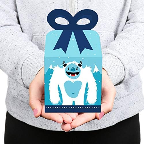 Big Dot of Happiness Yeti to Party - Square Favor Gift Caixas - Abominável Festa de Snowman