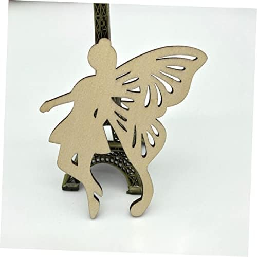 Besportble 10pcs chip de madeira Butterfly Fairy Decoração de casa vintage Ornamentos de natividade para