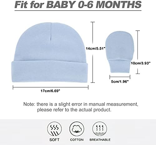 Chapéus de bebê uttpll conjunto de luto unissex recém-nascido boné sem arranhão luvas de algodão CHAPE