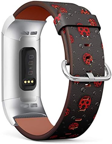 Substituição de couro S -Tipo Substituição de pulseira de pulseira compatível com Fitbit Charge 3 Watch Band