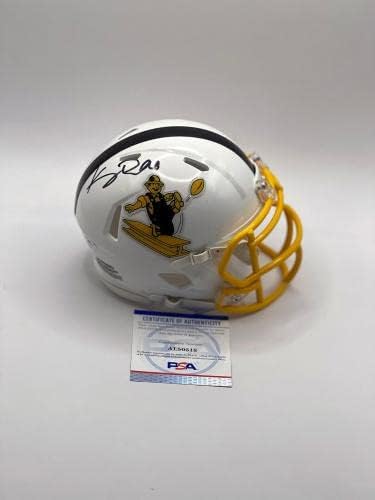 Kenny Pickett Pittsburgh Steelers assinou 1/1 mini capacete PSA COA E - Mini capacetes autografados