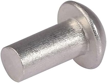 Parafuso 20pcs-M58/10-25 rebites redondos de alumínio, rebites sólidos redondos de GB867, rebites de alumínio