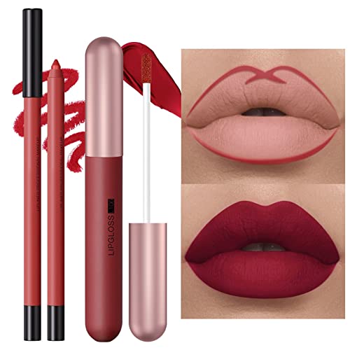 Marvelous Lip Gloss 6+6 Lip Lip Lip Liner Combination 12 Conjuntos de Caixa de presente Lip Gloss