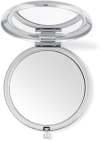 Espelho compacto personalizado da Maveron Silver para mulher - acessório de bolsa cosmética para menina - 2,6 x