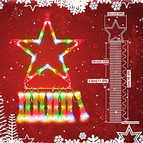 Heceltt 98ft 300 Decorações de Natal LEDs Mini Luzes de cordas mais 3,3 pés 85leds Boman de neve
