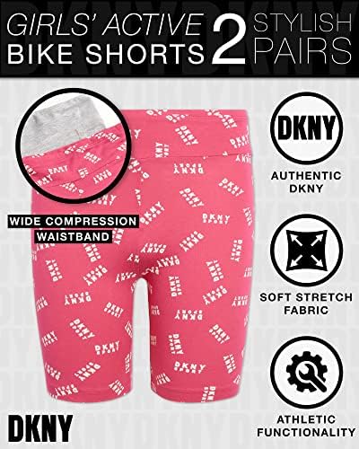 Shorts ativos de garotas dkny - shorts de bicicleta de pacote de 2 pacote - sob a dança de vestido e tocam shorts