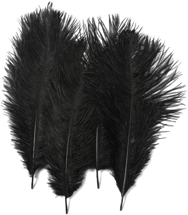 Hard haste 10pcs/lot naturais de avestruz preto penas para artesanato figurinos de carnaval Decoração