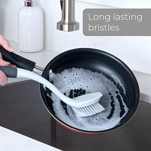 Escovas de limpeza de design inteligente com ponta do raspador - alça sem deslizamento - cerdas duradouras -