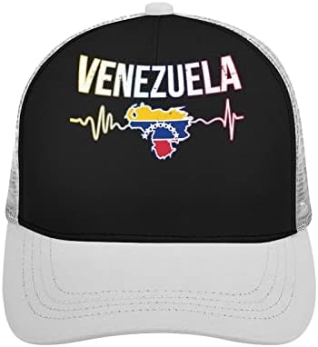 Venezuela Heart Beats unissex adulto brimeiro de beisebol de beisebol de esportes livremente ajustável
